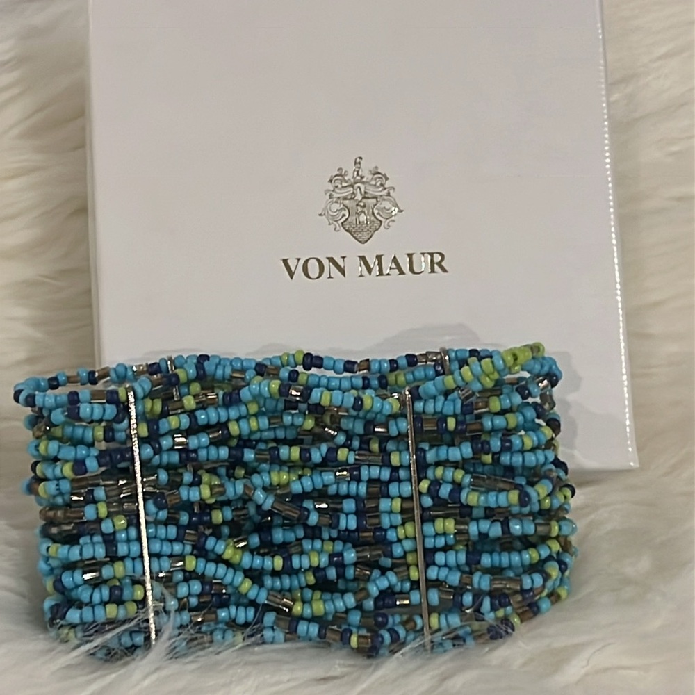 Multicolor blue and green Beaded Bracelet